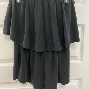 Black strapless romper